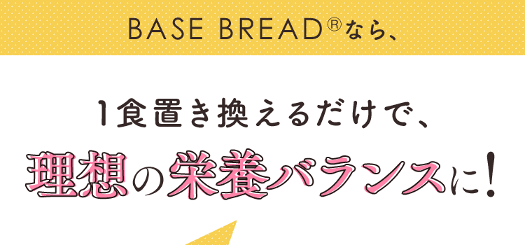 BASE BREADなら、1食置き換えるだけで理想の栄養バランスに