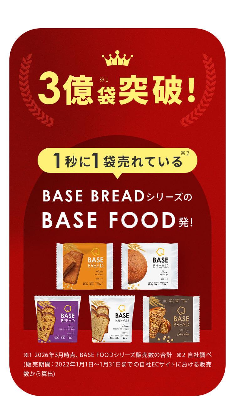 3億袋突破 1秒に1袋売れている BASE BREADシリーズのBASE FOOD発