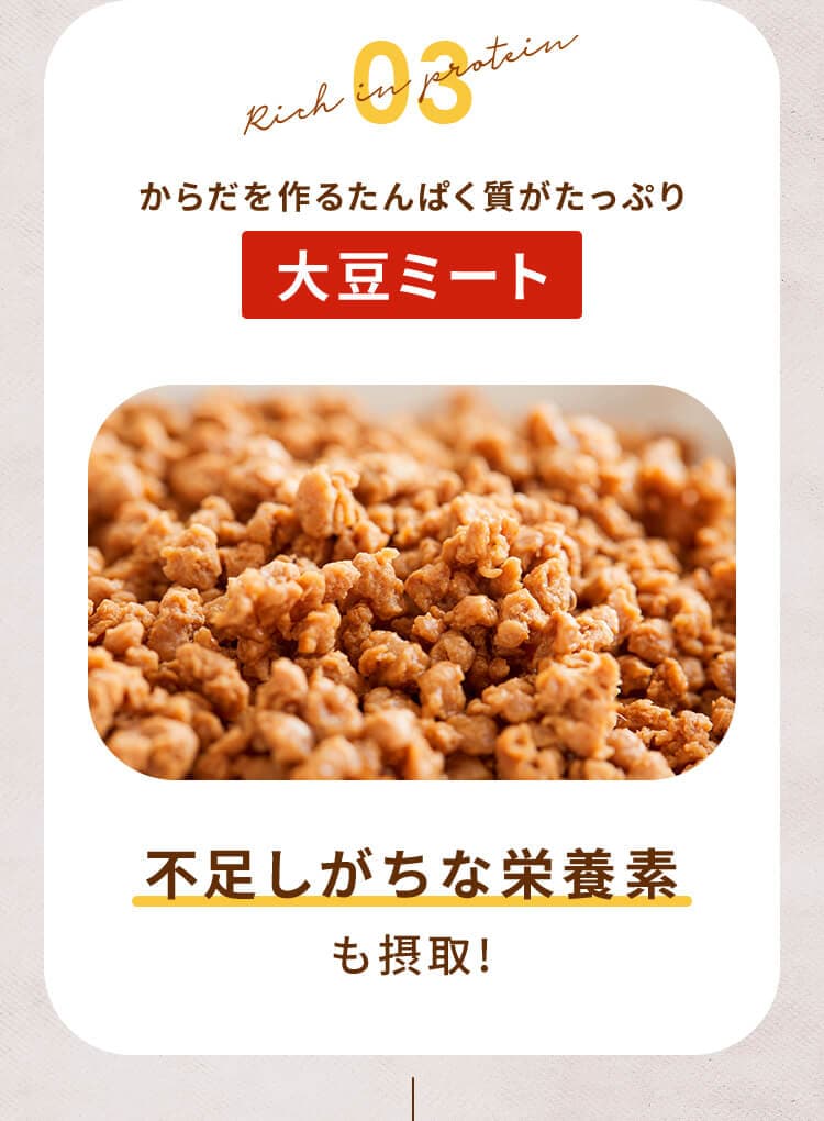 からだを作るたんぱく質がたっぷり大豆ミート 不足しがちな栄養素も摂取