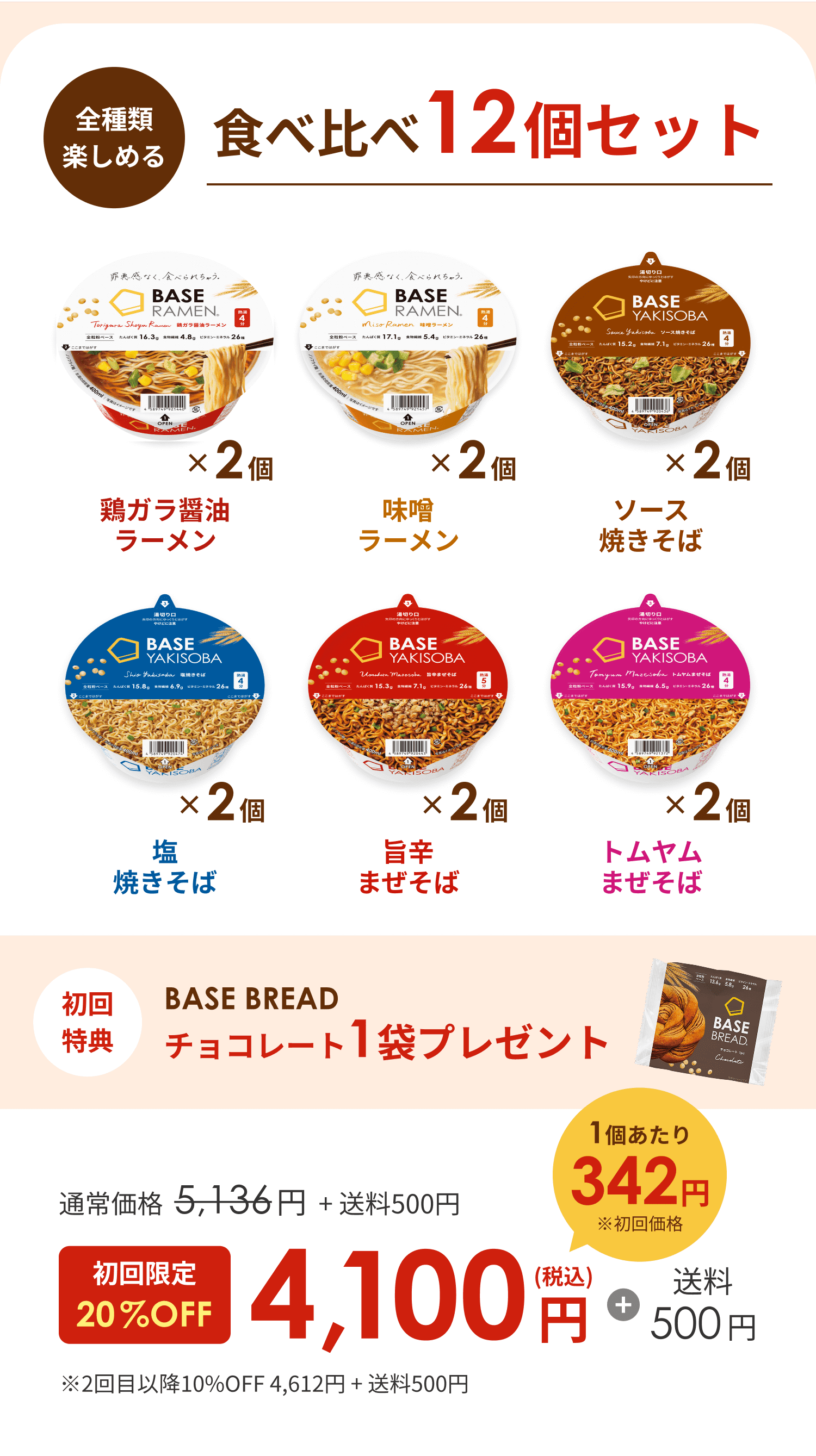 全種類楽しめる おトクな継続コース 食べ比べ12個セット